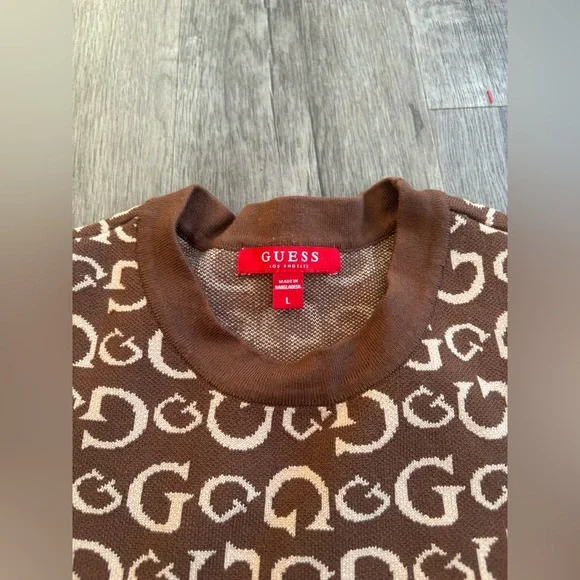 Women’s Knitted Guess Logo Top L - Picture 2 of 6